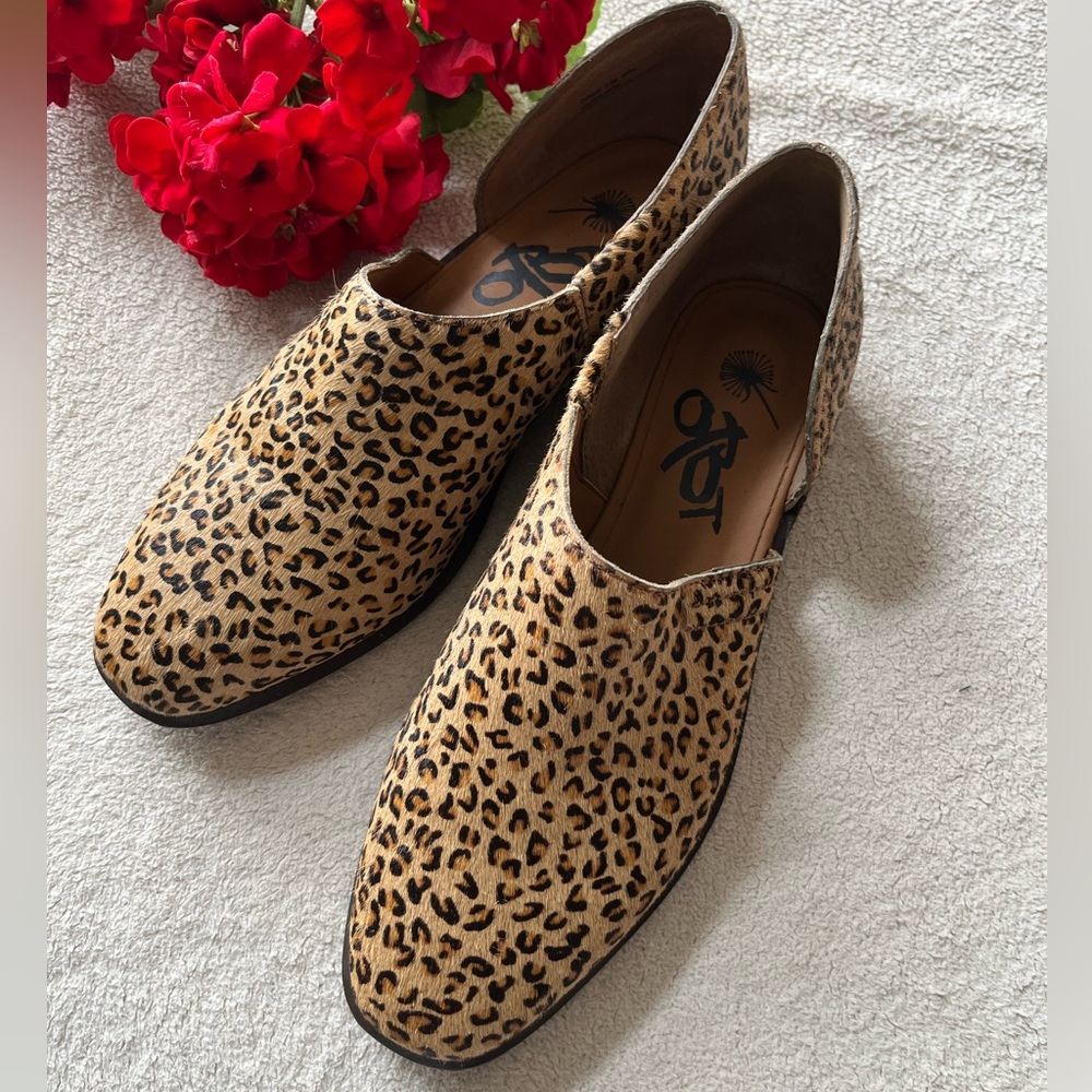 OTBT Coyote Half d'Orsay Calf Hair Square Toe Loafers Size 7.5
